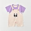Traje de verano de dos piezas para bebé, mono de una pieza para niño y niña, mono de bebé Haggown, traje de escalada súper lindo con dibujos animados de modal para recién nacidos