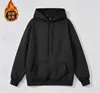 Nova blusa de moletom com capuz e forro de fleece espesso para outono e inverno, peça com zíper, jaqueta de gola alta, roupa esportiva casual para exportação