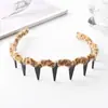 Faixa de Cabeça de Pelúcia Estampada de Leopardo para Mulheres, Estilo Outono e Inverno, com Dentes para Lavar o Rosto, Faixa de Cabelo Antiderrapante para Volume Craniano Elevado