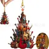 Pendente acrílico de árvore de Natal para guitarra Amazon transfronteiriça Decorações de Natal pingente plano para carro