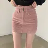 En stock Falda rosa chic coreana de otoño de cintura alta, culottes, minifalda casual de línea A para mujer 19516