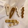 Novo Milk Curry Color Hairpin Side Clip Lado das mulheres Cute Hairpin Duckbill One-word Clip Bangs Clip Headwear Clip