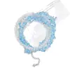 Collar Gargantilla de Cadena para Clavícula Doble Capa con Perlas de Cristal Sintético de Alta Calidad Blue Danube