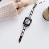 Correa de cuero y metal para Apple 456789 Generation iWatch SE Xiaoxiang, correa fina de mezclilla S10