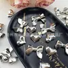 Galvanizado Plata agujero recto amor melocotón joyería cuentas sueltas perla melocotón cadena de teléfono móvil colgante de coche lazo material de cuentas