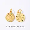 Antiguo Chapado en Oro Microincrustado Zirconio Amarillo Dios de la Riqueza Espaciador Cuentas Colgantes Accesorios Plata Chapado en Oro Dorado Antiguo DIY Colgante Adorno