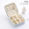 Caja de Joyería Cuadrada de Terciopelo con Costuras de Rombo Portátil con Cremallera, Caja de Empaque para Joyería, Caja de Almacenamiento para Collares y Pendientes