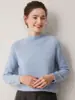 Suave y acogedor~ Suéter de cachemir para bebé de doble grosor para mujer, jersey de punto de cuello medio alto, prenda base para otoño e invierno