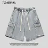 Shorts Jeans Funcionais Estilo Japonês para Trabalho Unissex Calças de Cinco Pontos Verão 2026 Novos Shorts Casuais Soltos de Comprimento Médio Calças de Cinco Pontos