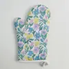 Guantes Aislantes de Calor para Horno de Microondas Todo Poliéster 180g Sarga Flor Patrón de LOGOTIPO Personalizado Guantes Anti-Quemaduras para Horno