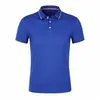 Camisa polo ligera y transpirable de verano con cuello de rayas en contraste, ropa de trabajo corporativa para negocios, uniforme de grupo para team building