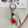 Chaveiro de Cerâmica Gourd de Jingdezhen Estilo Étnico Bolsa Tecida Pendurar Barraca de Mercado Noturno Literário Joias Pequenas Atacado em Estoque