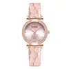 Amazon Reloj Moda Simple Elegante Cadena de Pedrería Reloj para Mujer Correa de Cuero Reloj de Cuarzo Set de Caja de Regalo Venta al por Mayor