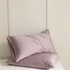 Pacote com 2 Fronhas Lenzing Tencel com 60 Unidades, Cor Sólida, Design Simples, Fronha de Seda Gelada Refrescante para Verão para Travesseiros de Solteiro ou Casal