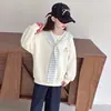 Sudadera para Niñas 2026 Otoño Nuevo Estilo para Niños Mayores, Camisa Base de Chal Rayado, Top de Manga Larga para Niños, Atuendo de Otoño de Moda