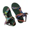 Sandalias talla grande mujer verano nuevo color combinación velcro estilo étnico sandalias 36-414243