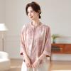 Camisa de Chifón Nueva de Primavera y Verano para Madre Top Noble para Mujer de Mediana Edad Camisa de Verano de Manga Tres Cuartos Estilo Occidental Venta al por Mayor