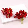Simulación DIY de tres pequeñas flores para decoración del hogar, estilo Ins, pequeñas flores de hierba, ramillete, sombrero de paja, decoración, caja de regalo
