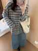 Coreia do Sul Nova Camisa de Pelúcia Bordada de Coelho Macio e Ceroso para Mulheres, Quente, Solta, Slimming, Manga Comprida, Top para Mulheres
