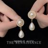 Pendientes Florales de Perla de Alto Brillo Estilo Barroco Medieval Accesibles Lujo Estilo Palacio Francés Pendientes de Gama Alta