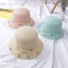 Set de Sombrero de Flores y Bolso para Niños Estilo Coreano Verano Lindo para Niñas Parasol Sombrero de Paja de Playa Sombrero para Niños al Mayoreo