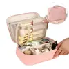 Bolsa de cosméticos de viagem de grande capacidade para mulheres, design minimalista 2026, à prova d'água, portátil e inclui uma necessaire