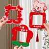 Adhesivos de Pared Acrílicos para Boda Adhesivos de Personaje Feliz para Habitación de Boda Adhesivos de Cabeza Grande Marco Decoración Creativa para Sala de Estar de Casa Nueva