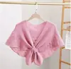 Habitación con Aire Acondicionado Chal Pequeño Hombro Cuello Nuevo Cheongsam Ropa Exterior Tejido de Punto Moda Alta Gama Verano Vestido Delgado