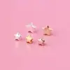 Accesorios de Joyería Chapados en Oro de Plata S925 Pulsera de Cuentas DIY Estrella de Cinco Puntas Agujero Pasante Cuentas Espaciadoras Cuentas Esparcidas de Estrella Accesorios de Plata