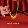 Colar em forma de coração banhado a ouro, pingente de amor, temperamento, colar de clavícula, joias por atacado