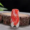 Colgante de Jade Pixiu Rojo y Blanco Dorado de Seda de Hotan, Xinjiang, Colgante de Collar de Jade Piedra de Sangre de Material Mongol, Fuente de Suministro para Transmisiones en Vivo