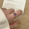 Anillo Retro Simple Morado de Estrella de Cinco Puntas para Mujer, Estilo Moderno y de Alta Gama, Anillo Elegante y Versátil para el Dedo Índice