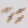 6 * 15mm Conexão de Zircão de Cobre Fundido Pingente DIY Acessórios de Jóias Hairpin Cocar Brincos Material