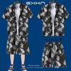 Vacaciones en la Playa Ropa de Baño para Hombre, Camisa de Viaje Isla Hainan Sanya, Conjunto de Dos Piezas Camisa Floral Hawaiana y Pantalones Cortos