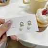 Francês S925 agulha de prata brincos de pérola novos brincos de diamante nicho design all-match Ear Clip B913
