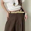 Cinto de Alta Qualidade Estilo Old Money Tecido à Mão para Mulheres Acessório com Senso de Design Cinto de Couro Sem Furo para Jeans Decorativo