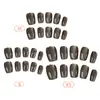 Uñas Postizas Cat-Eye, Estilo Corto, Manicura Blanqueadora, Uñas Pre-fabricadas, Sencillas, de Alta Gama, Uñas Postizas Versátiles, 30 Piezas