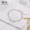 Pulsera Xigu H0039 de plata S925 de doble capa hueca de Trébol para mujer, pulsera de diseño de temperamento de moda