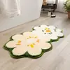 Tapete de Chão Absorvente para Banheiro com Flor Simples Tapete para Porta de Entrada Resistente a Manchas Fácil de Cuidar Antiderrapante Tapete para Banheiro Doméstico