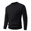Comércio Exterior Transfronteiriço 2026 novo suéter masculino casual gola redonda malha cor sólida suéter masculino Amazon