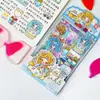 En stock niña ocho en lindos, animados y vívidos stickers PET transparente dibujos animados creativos infantiles para cuenta manual resistentes a la adhesión