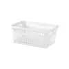Cesta de almacenamiento para papel A4, caja de almacenamiento de plástico sin tapa, organizador de escritorio, apilable, rectangular, engrosada, cesta grande para artículos varios
