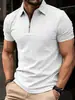 Camisa polo esportiva de manga curta masculina, estilo ins europeu e americano, transfronteiriça, venda rápida de verão 2026 Amazon, com zíper