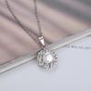 S925 prata girassol pérola de água doce pingente estilo coreano criativo embutido zircão colar feminino diy clavícula cadeia atacado