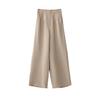 Pantalones de Acetato de Pierna Ancha para Mujer, Pantalones Largos Fluidos con Doble Pinza, Pantalones Rectos de Cintura Alta Adelgazantes, Pantalones de Pierna Ancha, Nuevo Estilo de Primavera