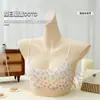 Ropa interior invisible sin costuras de escote bajo para mujer con tirantes finos, copas fijas, push-up, cómoda, transpirable, sujetador anti-caída