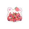 Conjunto de dez peças de corda de cabelo de urso de morango de desenho animado infantil, corda de cabeça fofa, rabo de cavalo duplo, anel de cabelo para meninas, acessórios de cabelo elásticos altos, atacado