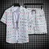 Conjunto de camisa floral de manga corta y shorts de playa de la isla de Hainan, adecuado para vacaciones de verano en Hawái y Tailandia, para parejas y hombres y mujeres