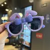 Óculos de Sol Infantis Orelhas Longas de Coelho Desenho Animado Vendendo Fofos Fotografia Óculos de Férias Resistente a UV Óculos com Laço