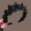 Elegante tiara pente com poás plissados para mulheres, de alta qualidade, estilosa, moderna, volumosa, acessório de cabelo de copa alta